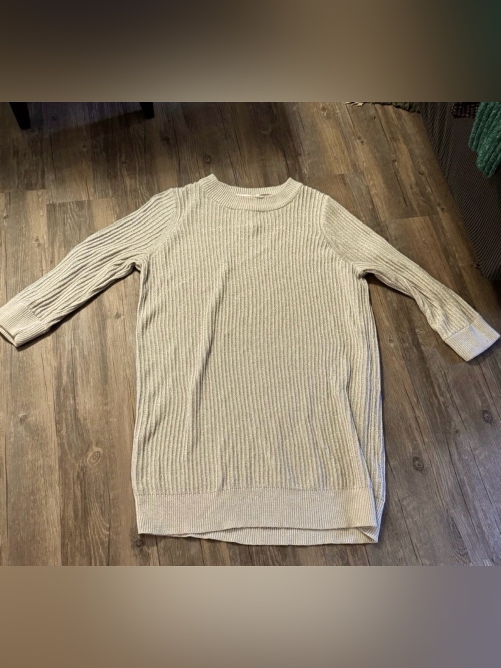 Zara Shimmery Metallic Lurex Tunic Sweater Size Medium